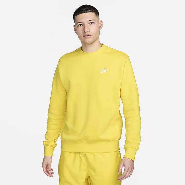 Unisex Yellow Clothing Sweatshirts. Nike